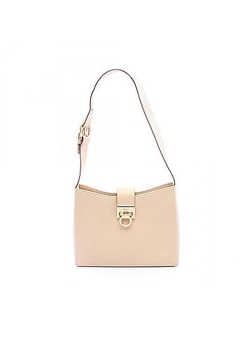 Salvatore Ferragamo Salvatore Ferragamo Gancini Shoulder Bag/Handbag, Leather, Women's, Beige (view 1)