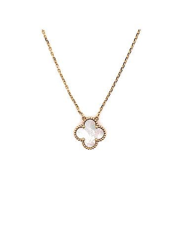 Van Cleef & Arpels Vintage Alhambra Pendant Necklace 18K Yellow Gold and Mother of Pearl (view 1)