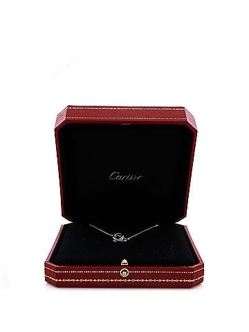 Cartier Love Interlocking Pave Necklace 18K White Gold and Diamonds (view 2)