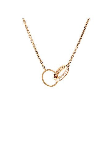 Cartier Love Interlocking Necklace 18K Rose Gold with Diamonds (view 1)