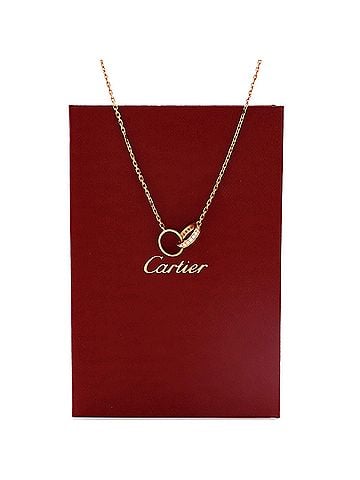 Cartier Love Interlocking Necklace 18K Rose Gold with Diamonds (view 2)
