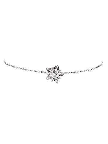 Van Cleef & Arpels Lotus Openwork Bracelet 18K White Gold with Diamonds Mini (view 1)