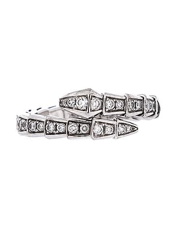 Bvlgari Serpenti Viper One-Coil Ring 18K White Gold and Pave Diamonds (view 1)