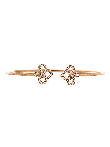 Tiffany & Co. Fleur de Lis Wire Bracelet 18K Rose Gold with Diamonds (view 1)