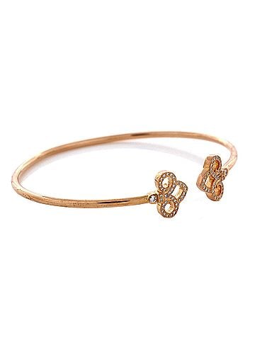 Tiffany & Co. Fleur de Lis Wire Bracelet 18K Rose Gold with Diamonds (view 2)