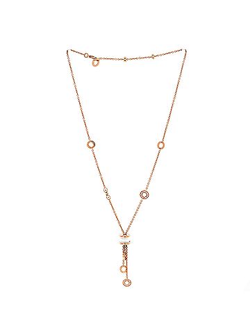 Bvlgari B.Zero1 3 Charm Necklace 18K Rose Gold and Ceramic and Diamonds (view 2)