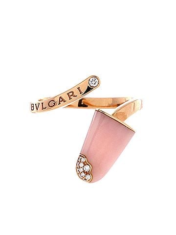 Bvlgari Gelati Ring 18K Rose Gold with Pink Opal and Diamonds (view 1)