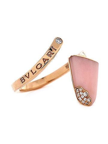 Bvlgari Gelati Ring 18K Rose Gold with Pink Opal and Diamonds (view 2)
