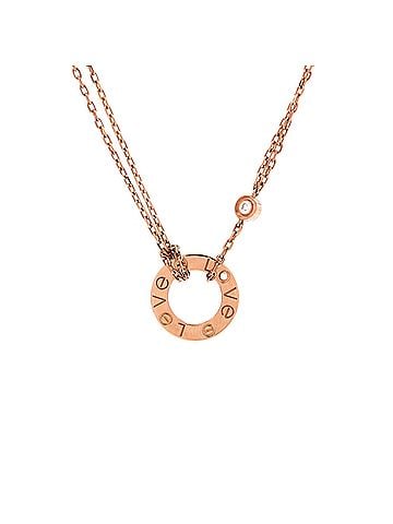 Cartier 2 Diamonds Love Pendant Necklace 18K Rose Gold and Diamonds (view 1)