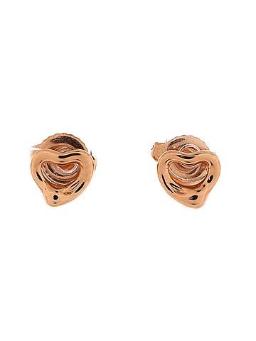 Tiffany & Co. Elsa Peretti Open Heart Earrings 18K Rose Gold 7mm (view 1)