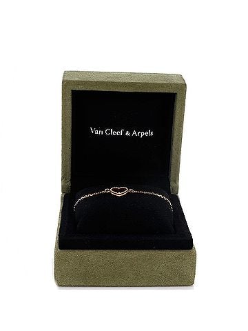 Van Cleef & Arpels Sweet Alhambra Heart Bracelet 18K Rose Gold with Carnelian (view 2)