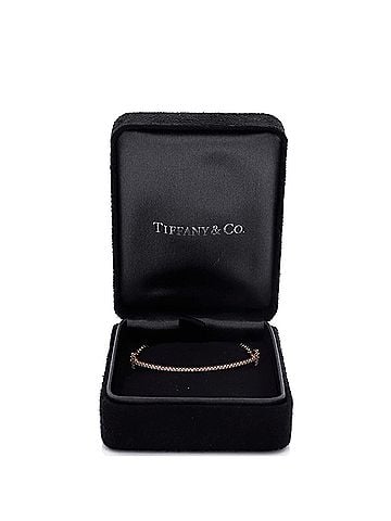 Tiffany & Co. T Smile Chain Bracelet 18K Rose Gold with Diamonds Medium (view 2)
