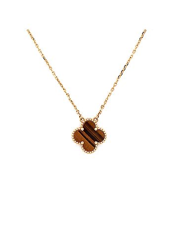 Van Cleef & Arpels Vintage Alhambra Pendant Necklace 18K Yellow Gold and Tiger Eye (view 1)