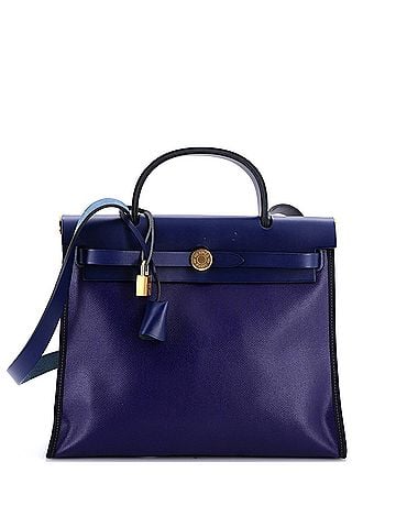 Hermès Herbag Zip Berline Vache Canvas and Leather 31 (view 1)
