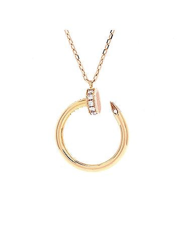 Cartier Juste un Clou Pendant Necklace 18K Rose Gold with Diamonds (view 1)