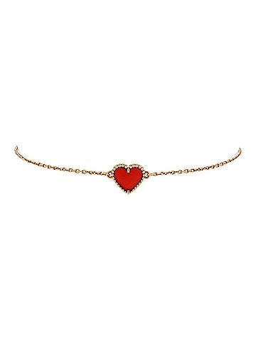Van Cleef & Arpels Sweet Alhambra Heart Bracelet 18K Rose Gold with Carnelian (view 1)