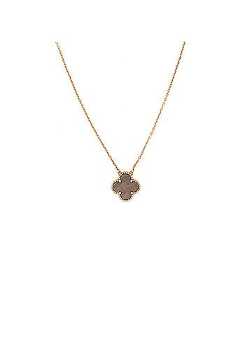 Van Cleef & Arpels Vintage Alhambra Pendant Necklace 18K Rose Gold and Grey Mother of Pearl (view 1)