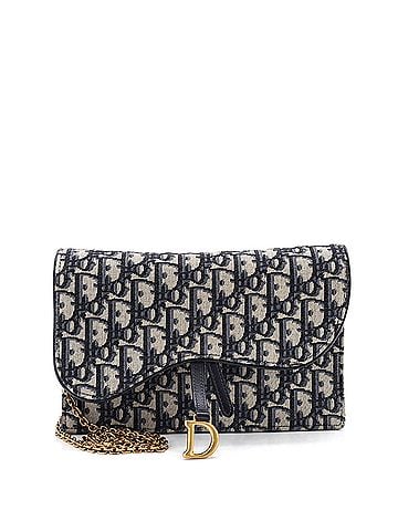 Christian Dior Saddle Chain Clutch Oblique Canvas (view 1)