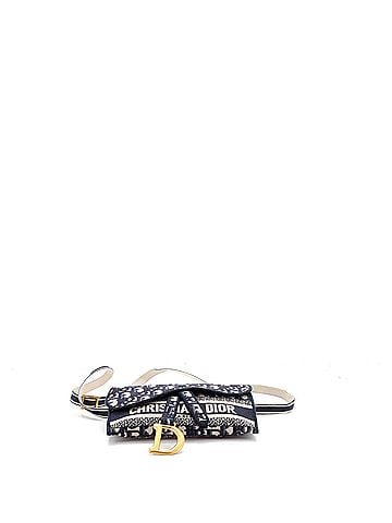 Christian Dior Saddle Slim Belt Pouch Logo Embroidered Oblique Canvas (view 2)