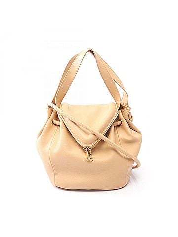 Bottega Veneta Bottega Veneta Peak 2-Way Shoulder Bag/Handbag, Leather, Women's, Beige (view 1)