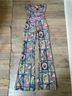 Oceanus Print Purple Green Jumpsuit Size S - photo 5
