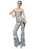 Oceanus Print Purple Green Jumpsuit Size S - photo 1