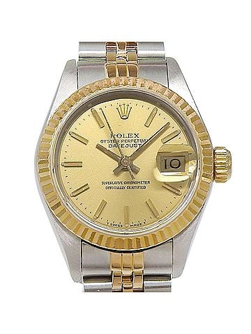 Rolex Rolex Datejust Two-Tone 69173, serial number in the 96s range, champagne gold dial, stainless steel, 18K yellow gold, overhauled December 2025, automatic winding. (view 1)