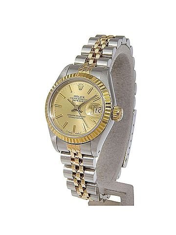Rolex Rolex Datejust Two-Tone 69173, serial number in the 96s range, champagne gold dial, stainless steel, 18K yellow gold, overhauled December 2025, automatic winding. (view 2)