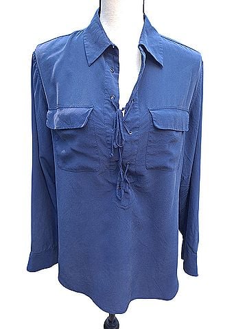 Equipment Long Sleeve Silk Top (view 1)