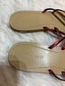 Nine West 100% Other Solid Red Tan Sandals Size 7 1/2 - photo 3