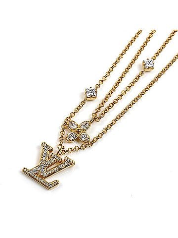 Louis Vuitton LOUIS VUITTON Louis Vuitton Metal Necklace Lady LV M01845 41cm Women's (view 1)