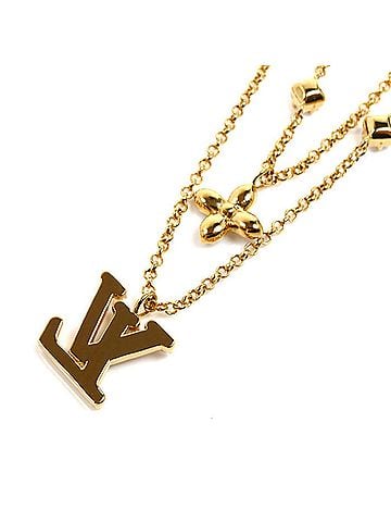 Louis Vuitton LOUIS VUITTON Louis Vuitton Metal Necklace Lady LV M01845 41cm Women's (view 2)