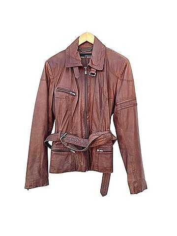 Wilsons Leather Belted Moto Jacket Leather Jacket (view 1)