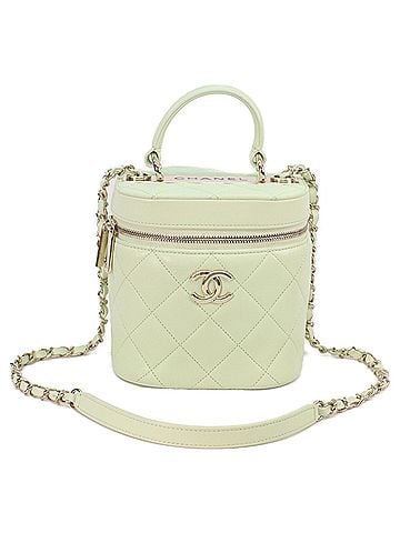 Chanel CHANEL AS1626 Lambskin Trendy CC 2-Way Vanity Shoulder Bag, Lime Green, Gold Hardware, Women's (view 1)