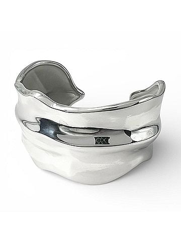 Tiffany & Co. TIFFANY&Co. Tiffany Vintage 925 Leaf Cuff Bangle Accessory, Silver, with Box, Weight 66.8g, Women's (view 1)