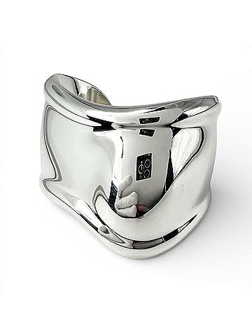 Tiffany & Co. TIFFANY&Co. Tiffany & Co. Elsa Peretti AG925 Small Bone Cuff Bangle, Left Hand, Silver, Comes with Box and Dust Bag, Made in Italy, Weight 46.0g, Women's (view 1)