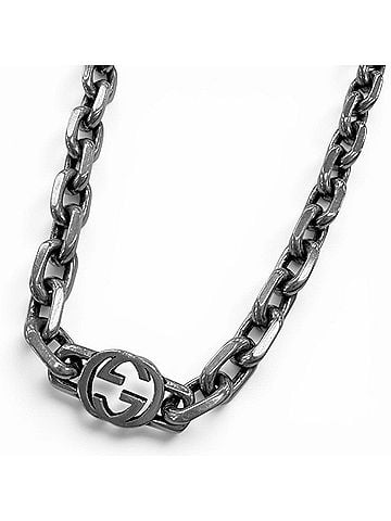 Gucci GUCCI 616941 AG925 Interlocking G Chain Necklace, Silver, Made in Italy, Weight 57.3g, Men's, Comes with Box and Dust Bag. (view 1)