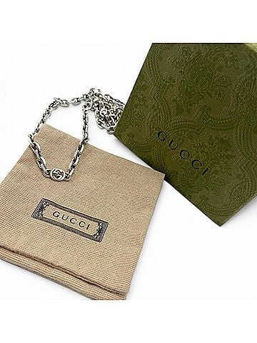 Gucci GUCCI 616941 AG925 Interlocking G Chain Necklace, Silver, Made in Italy, Weight 57.3g, Men's, Comes with Box and Dust Bag. (view 2)