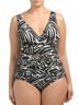 Miraclesuit Animal Print Black Tan One Piece Swimsuit Size 22 - photo 3