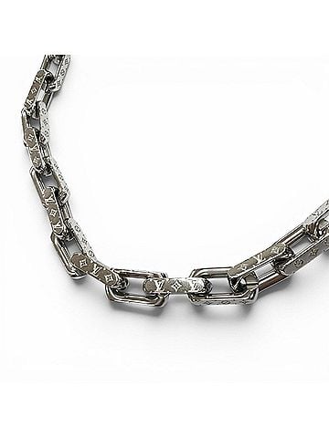 Louis Vuitton LOUIS VUITTON M00307 Collier Chain Monogram Necklace, Silver, Made in Italy, Men's Accessory, Comes with Box and Dust Bag. (view 1)