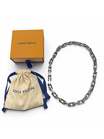 Louis Vuitton LOUIS VUITTON M00307 Collier Chain Monogram Necklace, Silver, Made in Italy, Men's Accessory, Comes with Box and Dust Bag. (view 2)
