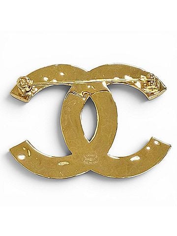 Chanel CHANEL B24P Coco Mark CC Logo Brooch, Gold & Black, Made in Italy, Women's (view 2)