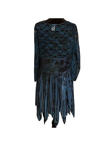 The Pyramid Collection Blue Asymmetrical Top 3/4 Sleeve Top (view 2)
