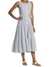 Max Studio 100% Cotton Stripes Blue White Casual Dress Size L - photo 1