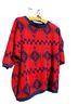 Meister Aztec Or Tribal Print Red Blue Pullover Sweater Size M - photo 1