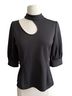 Gracia Black Short Sleeve Blouse Size S - photo 1
