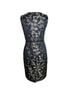 Talbots 61% Polyester 30% Rayon 9% Metallic Fiber 100% Polyester Floral Black Gold Casual Dress Size 4 - photo 2