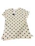 Amour Vert Polka Dots White Teal Short Sleeve Blouse Size L - photo 2
