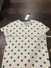 Amour Vert Polka Dots White Teal Short Sleeve Blouse Size L - photo 5
