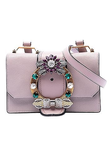 Miu Miu Goatskin Madras Soft Calf Crystal Embellished Crossbody (view 1)